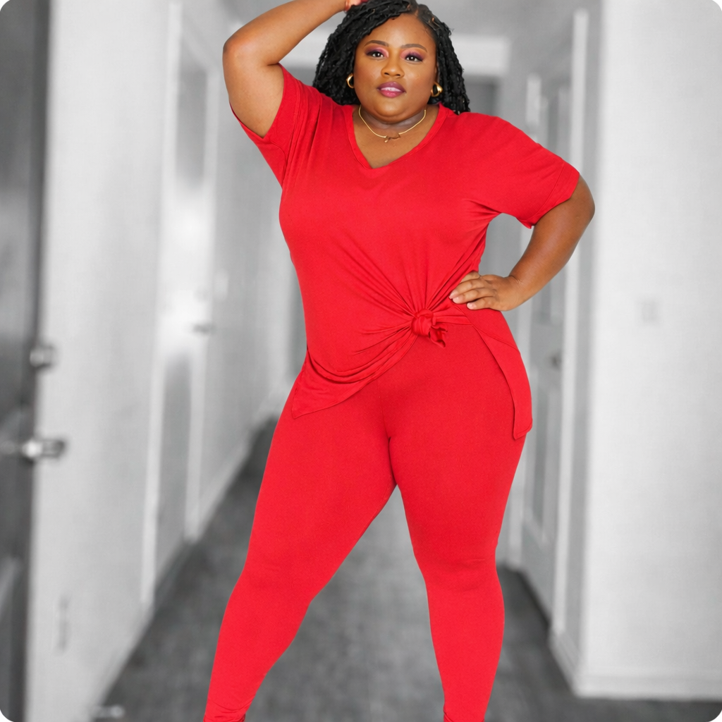 "Boss Lady Ruby" Throw On & Go Set+