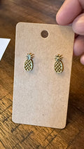 Gold Pineapple Stud Earrings
