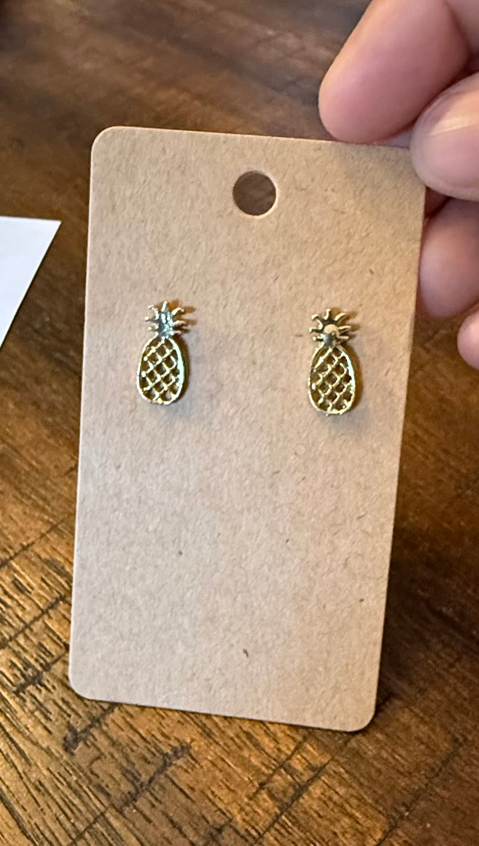 Gold Pineapple Stud Earrings