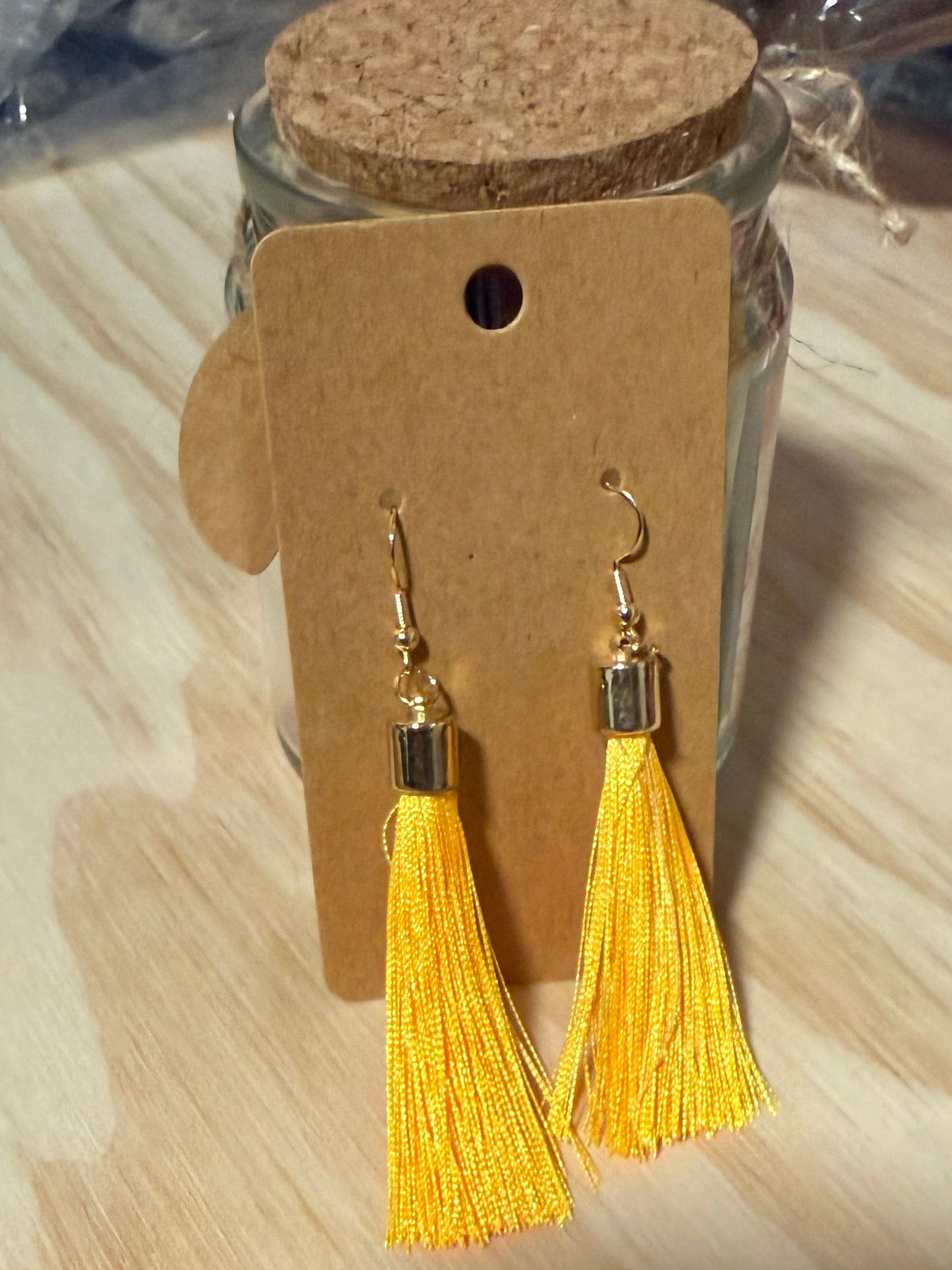 Sunshine Yellow Tassel Earrings