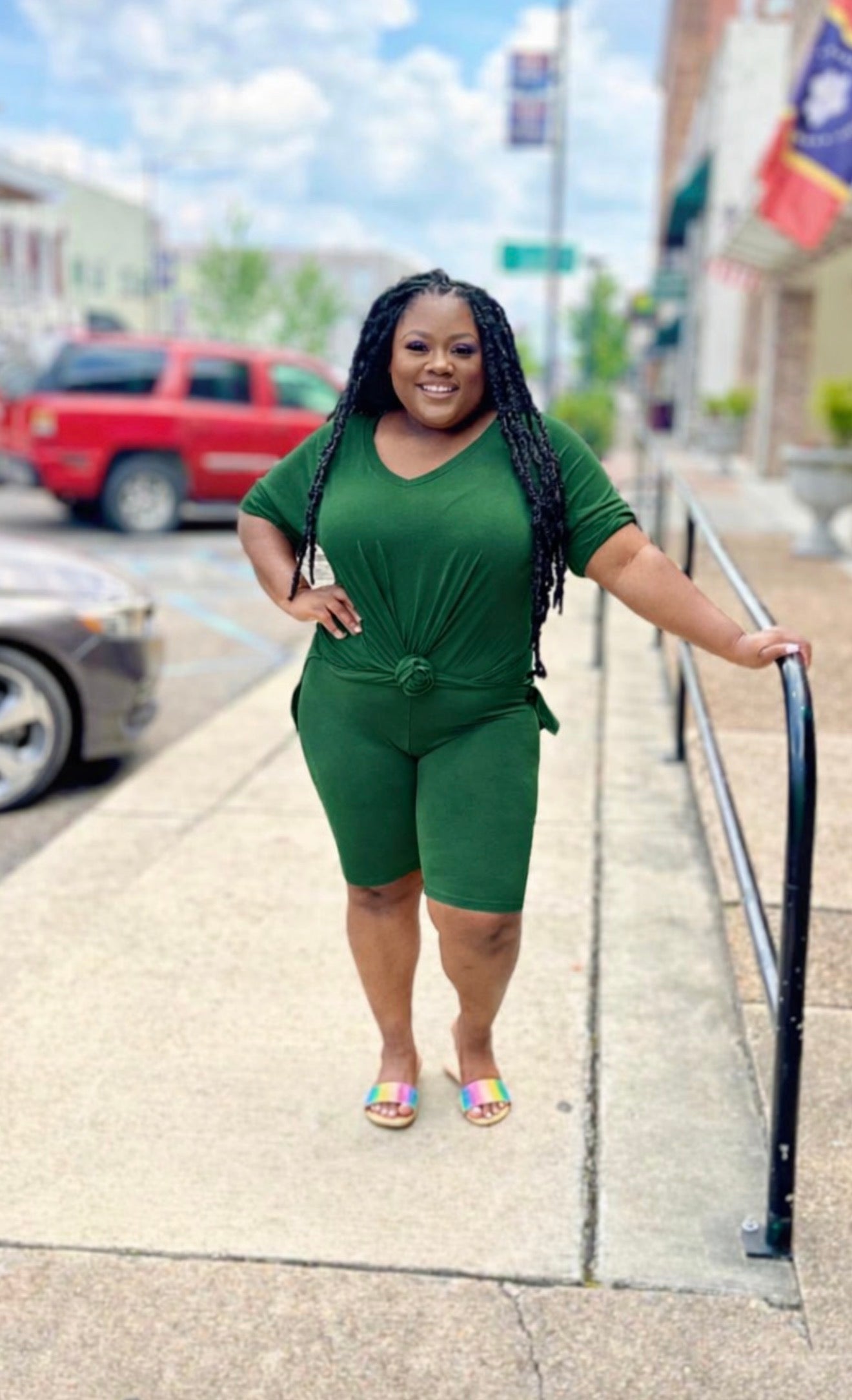 "Dark Green" Throw-On & Go Short Set