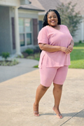 "Miss Rosy" Throw On & Go Short Set