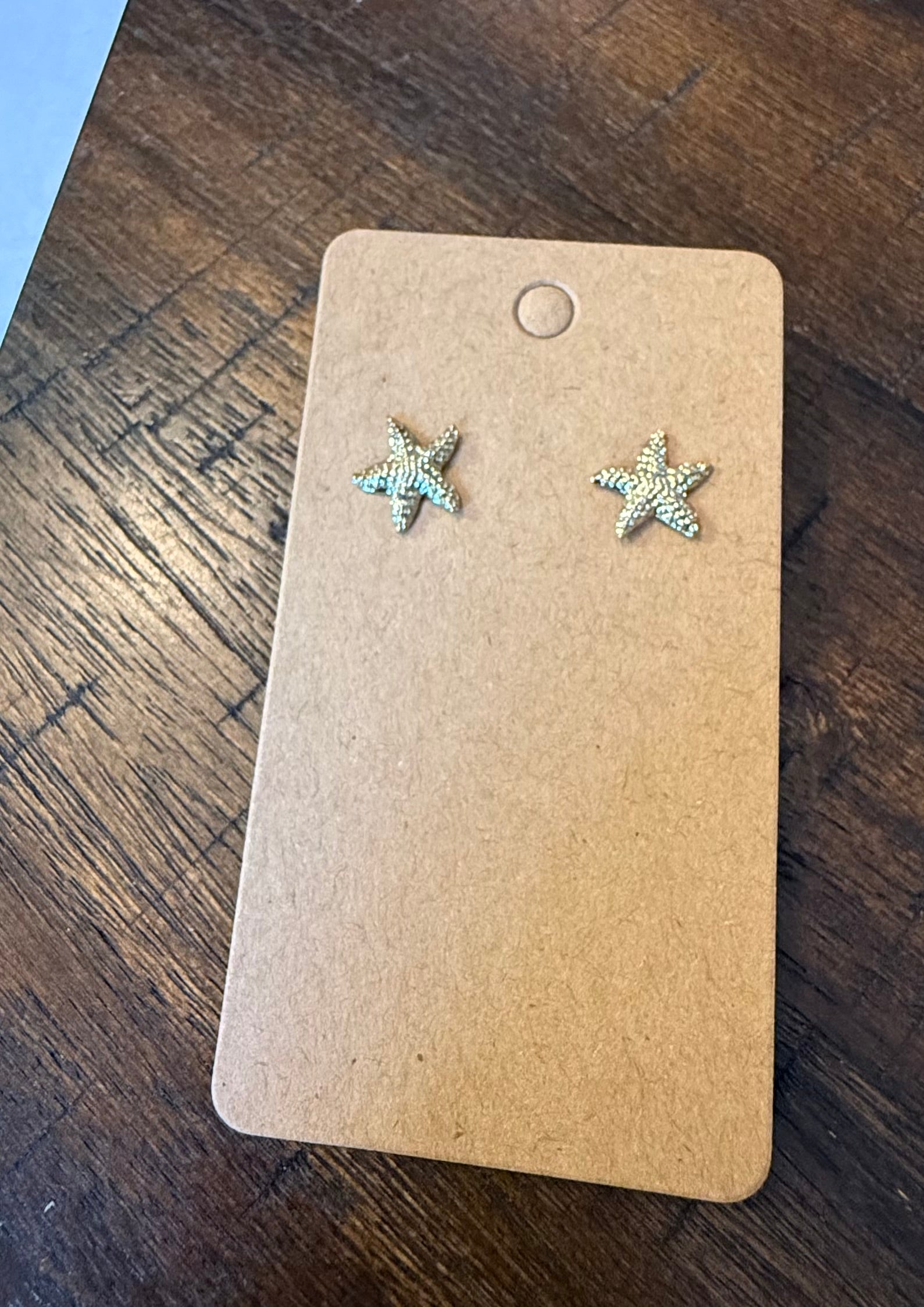Gold Starfish Stud Earrings