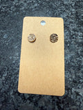 Gold Textured Circle Stud Earrings
