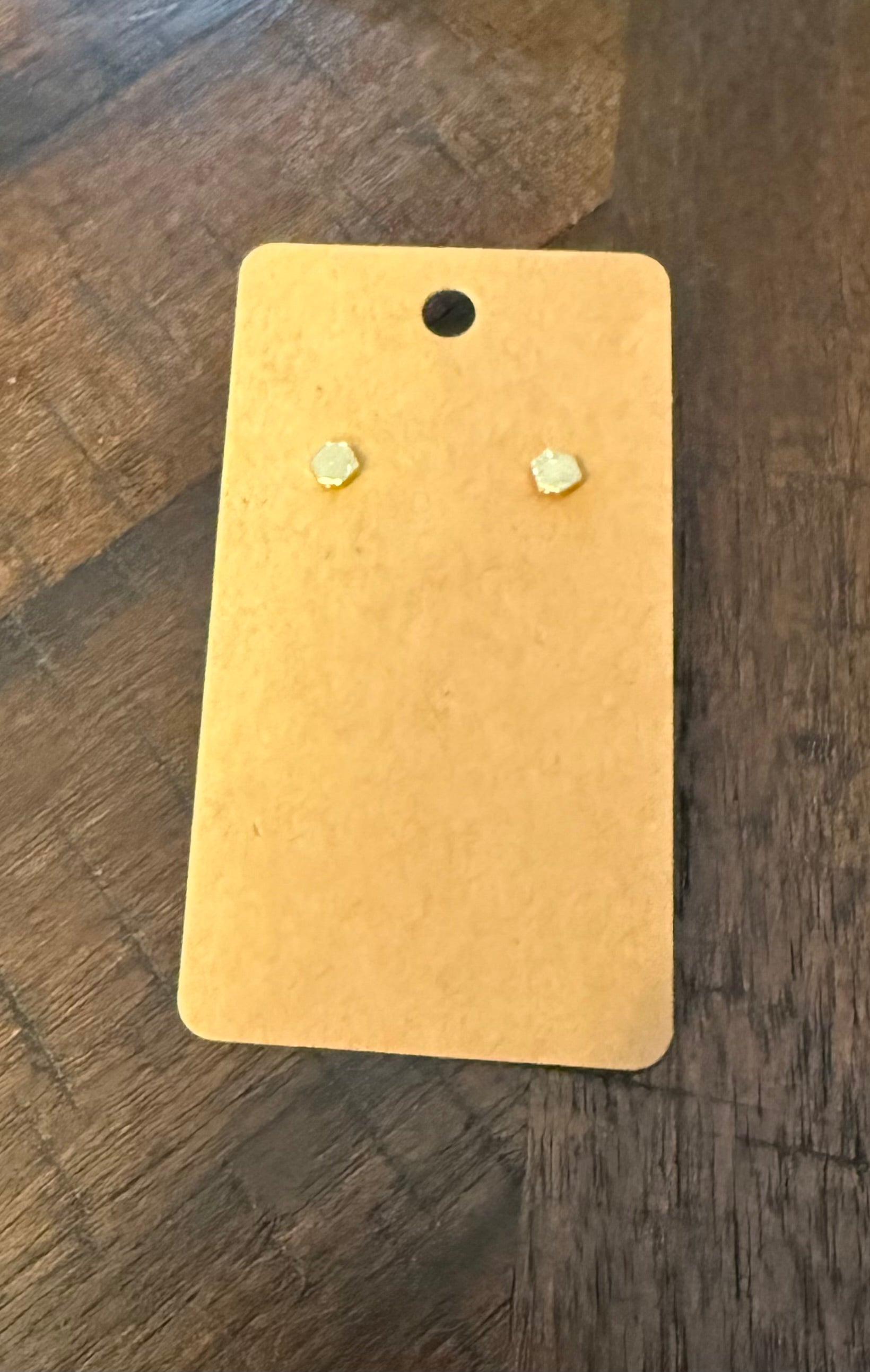 Small Gold Sextagon Stud Earrings