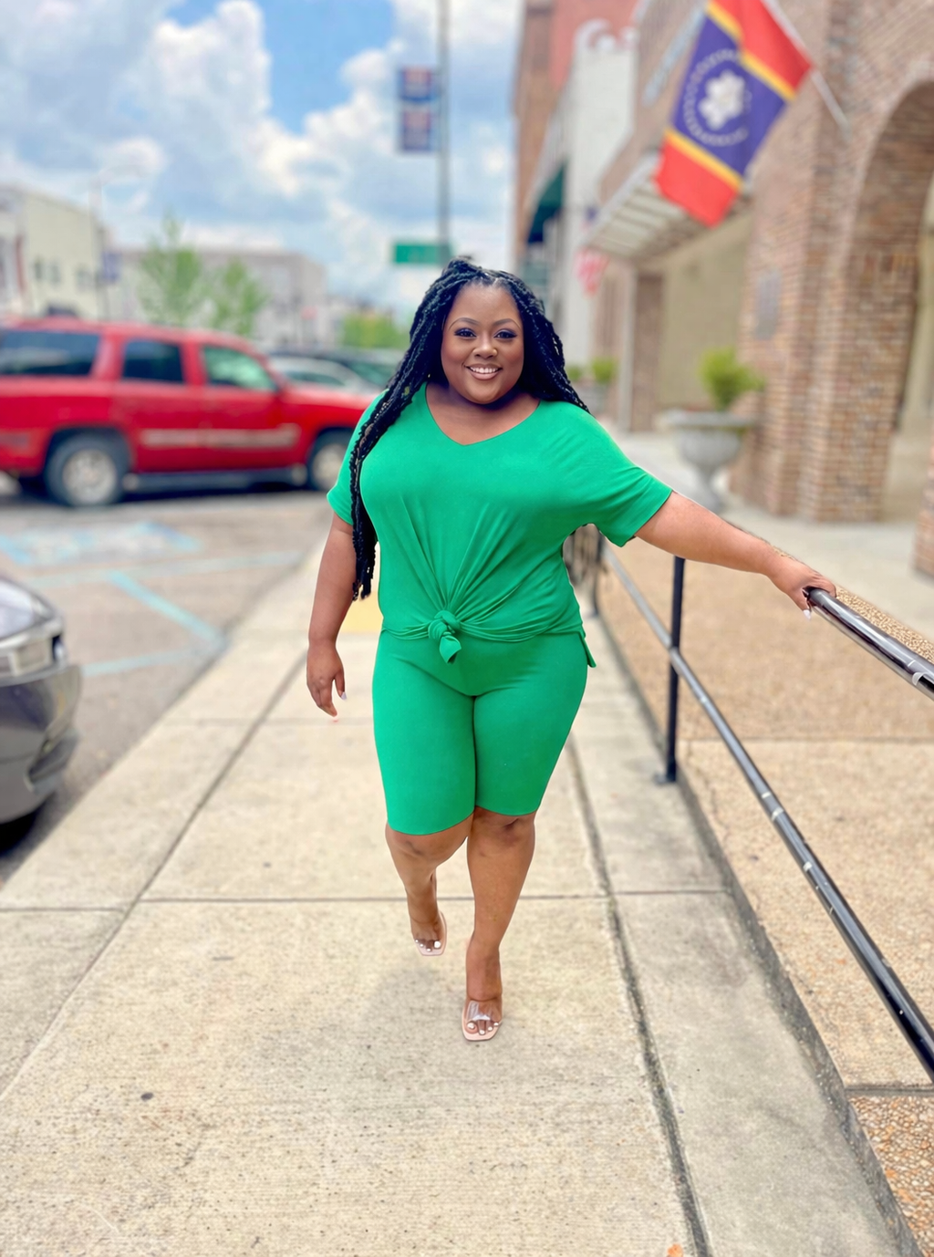 "Gorgeous Green" Throw On & Go Short Set+