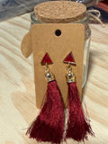 Burgundy Tassel Earrings