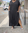 "Gray Beauty" T-shirt Maxi Dress+