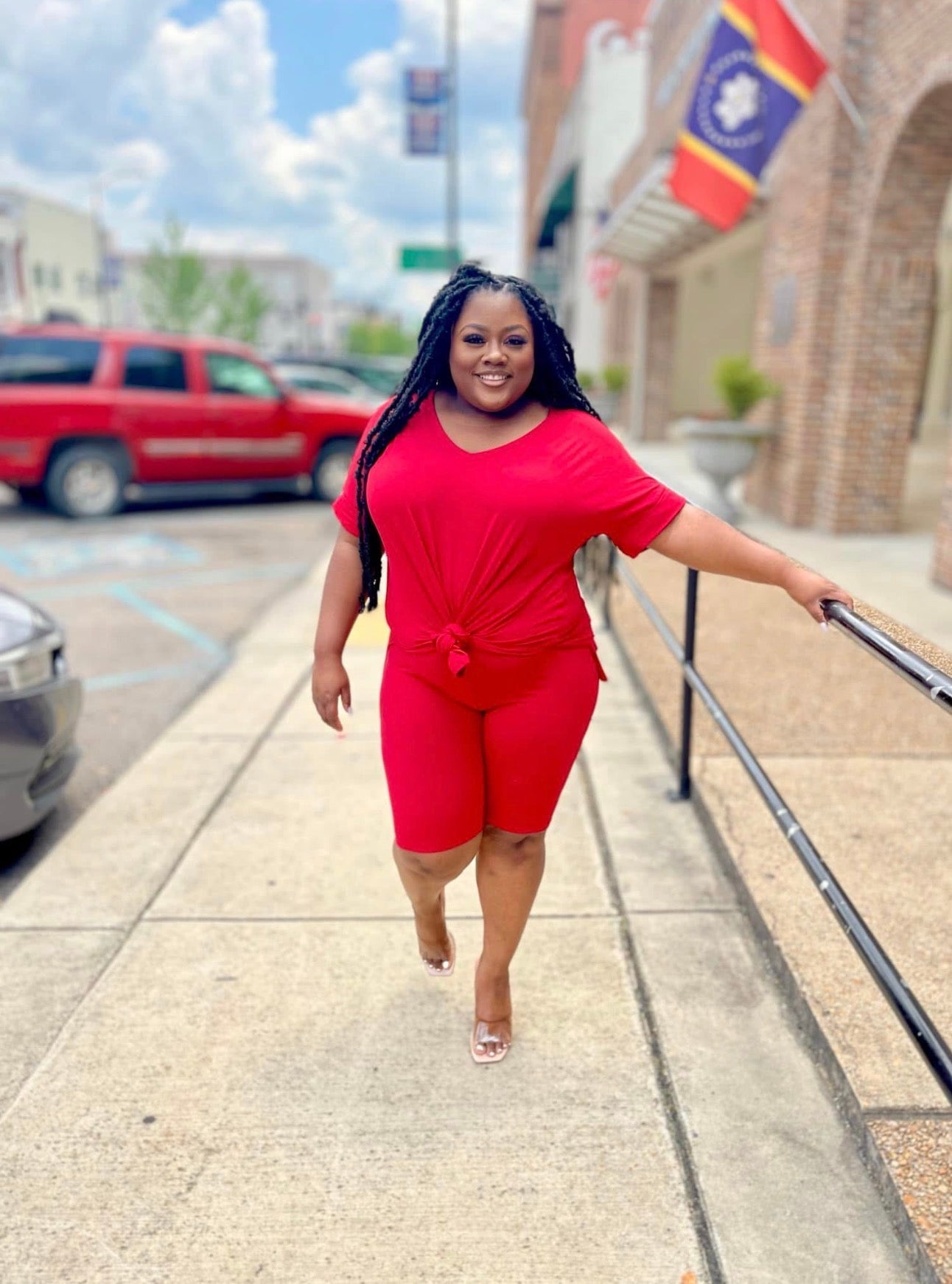 "Boss Lady Ruby" Throw On & Go Short Set