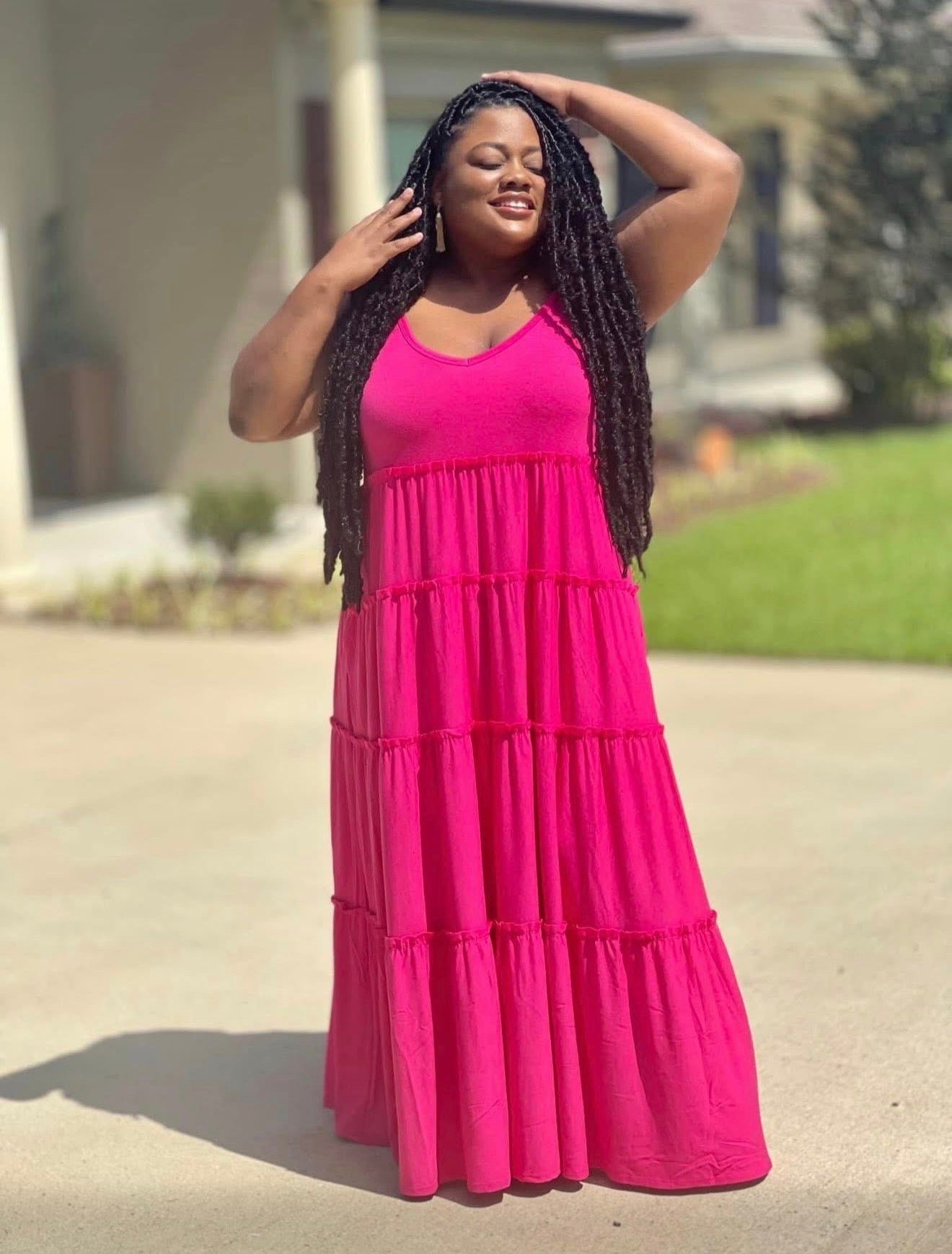 Pink Goddess Tier Sundress