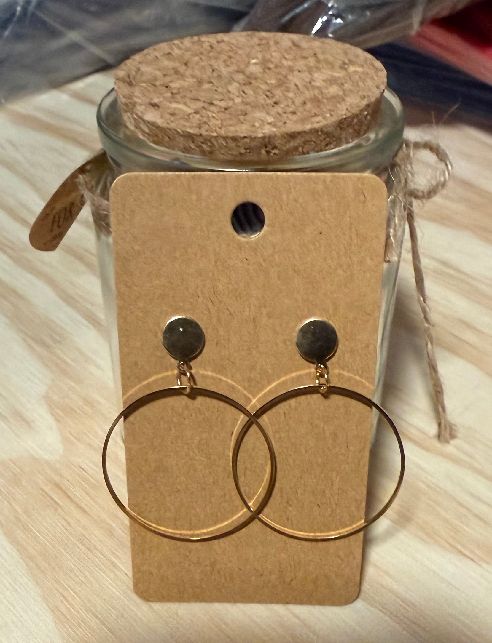 Gold Circle Dangling Earrings