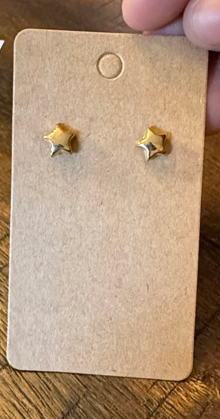 Gold Star Stud Earrings