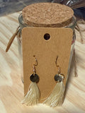 Cream White Tassel Earrings
