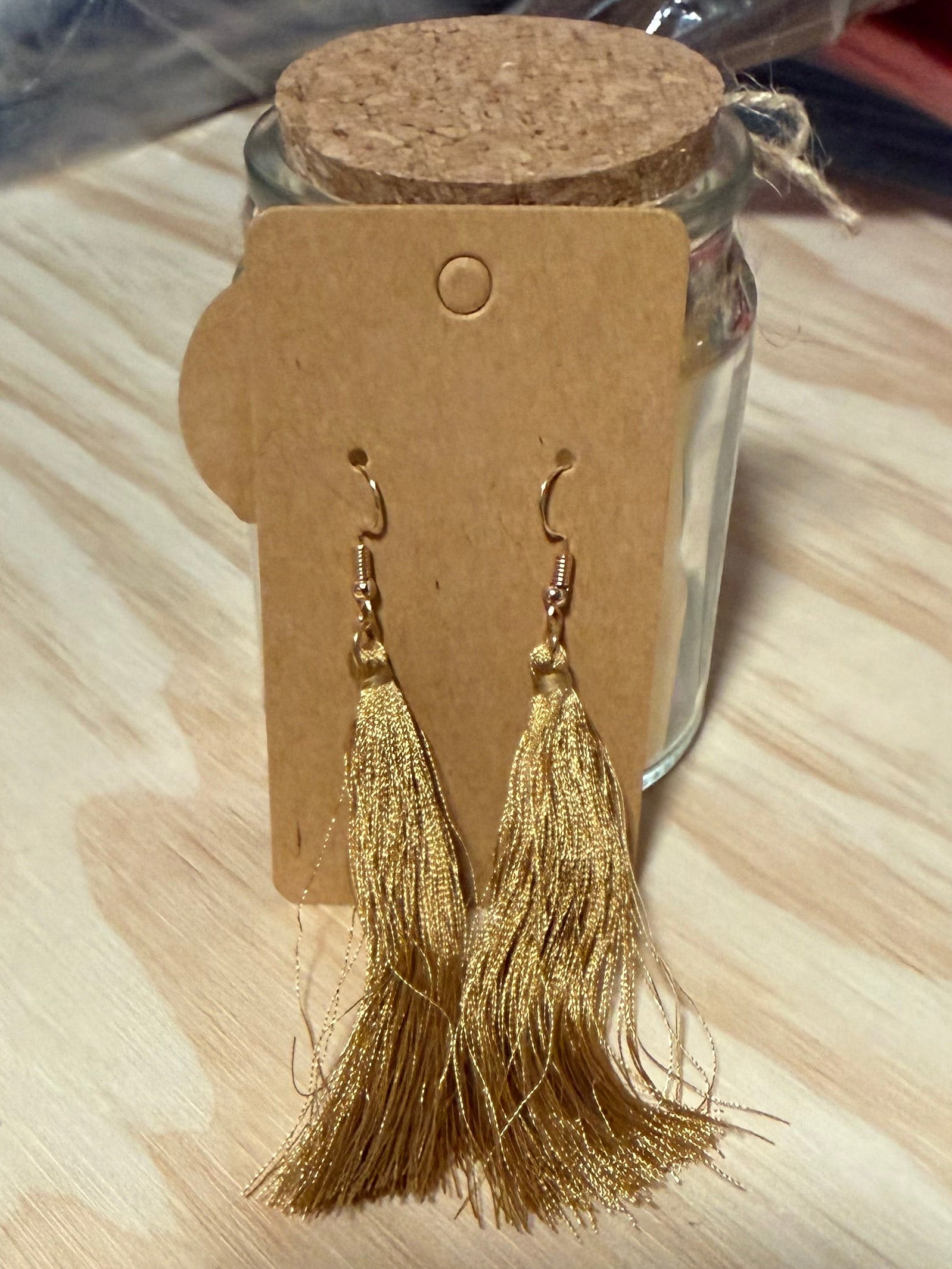 Tan Tassel Earrings
