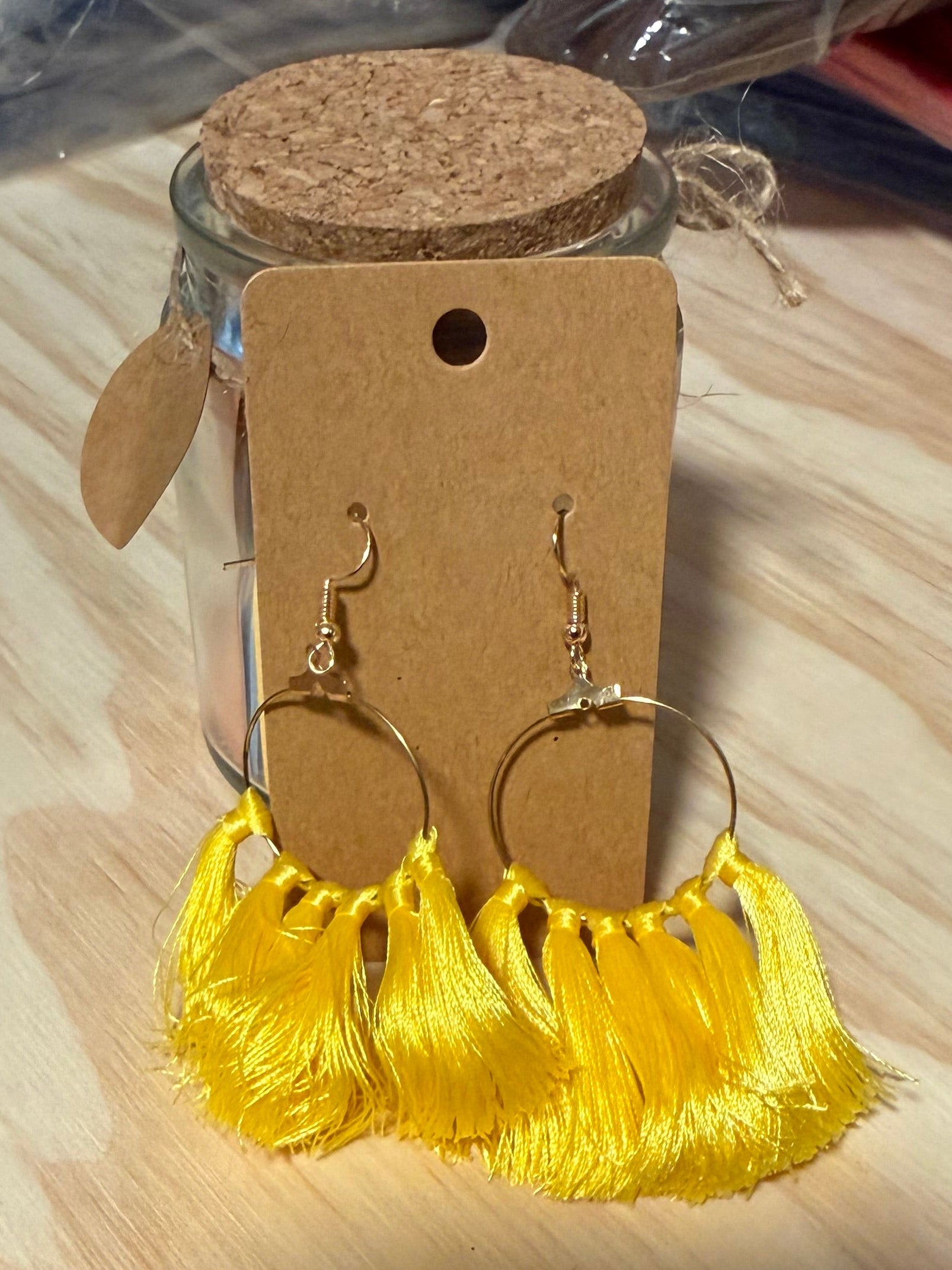Medium Yellow Tassel Earrings