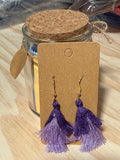 Tiered Purple Tassel Earrings