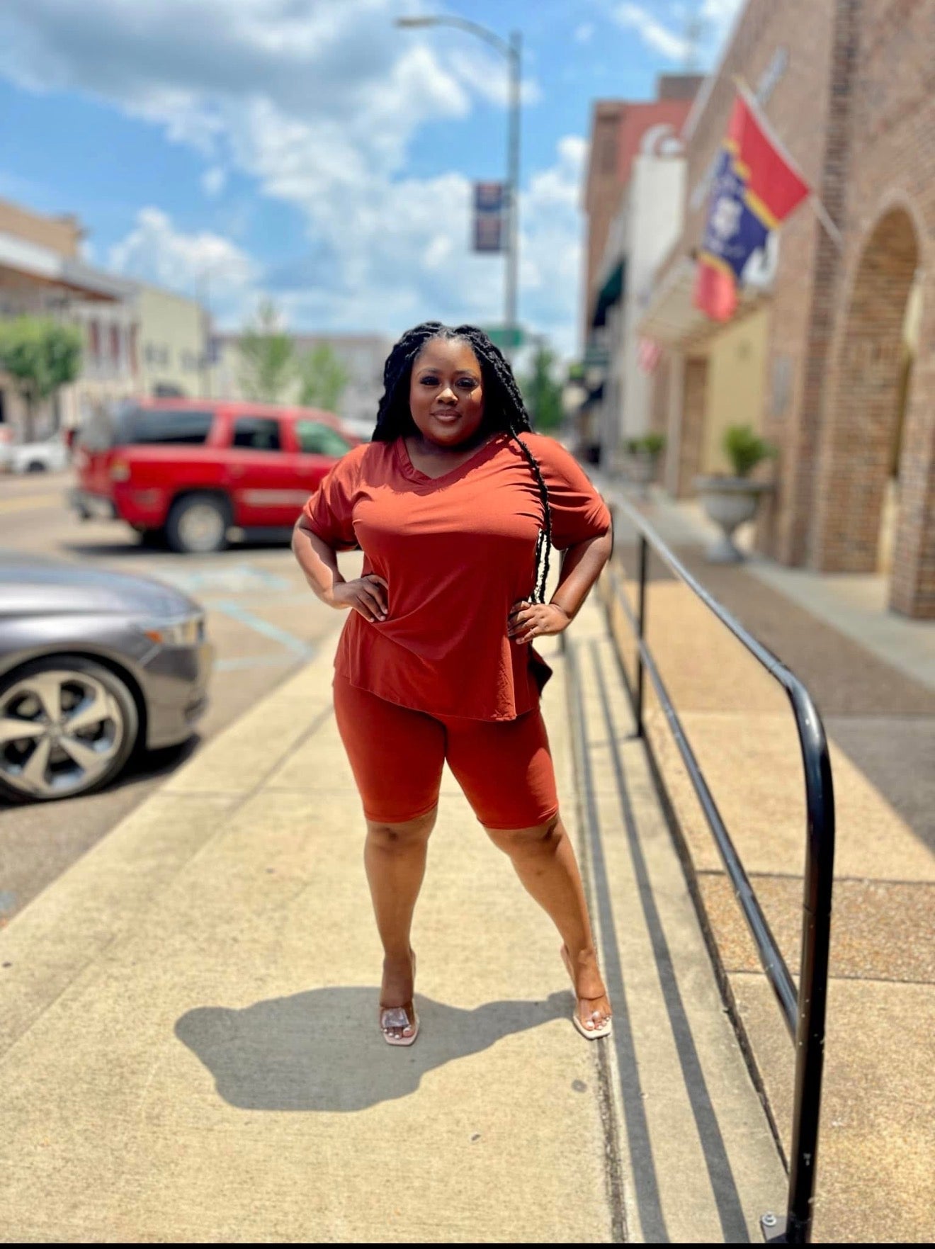 Rust Throw On & Go Short Set+