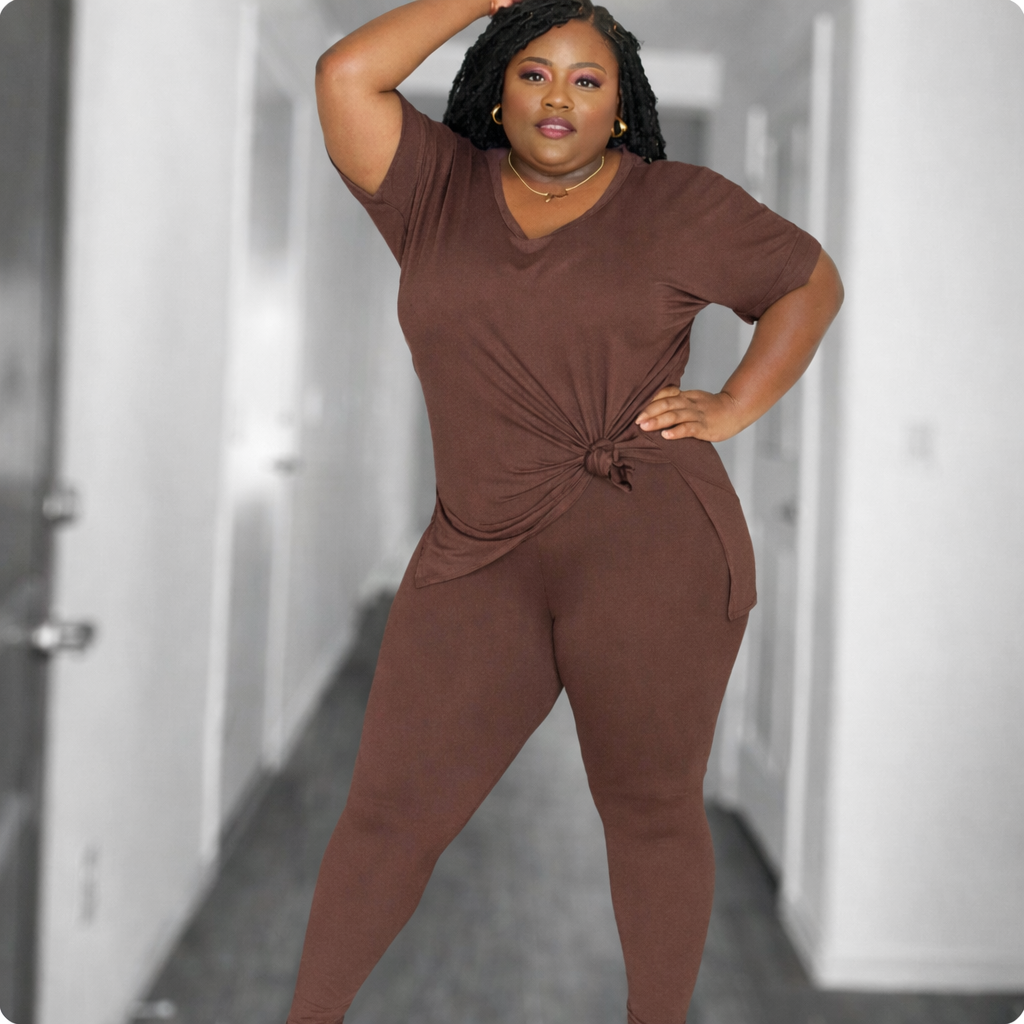 "Rich Mocha Girl" Throw On & Go Set
