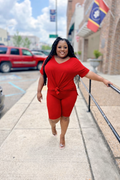 "Sunset Orange" Throw On & Go Short Set+