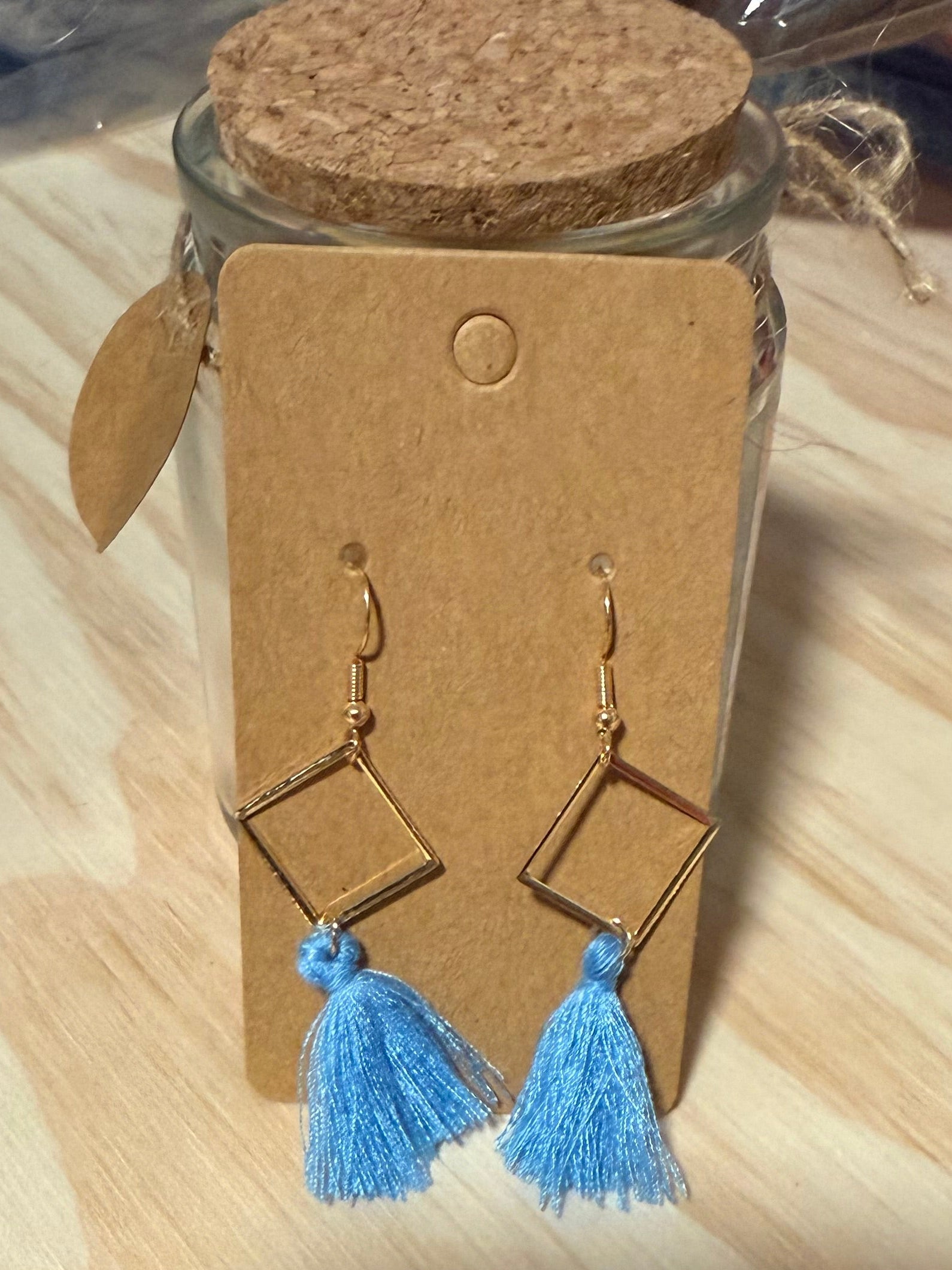 Baby Blue Tassel Earrings