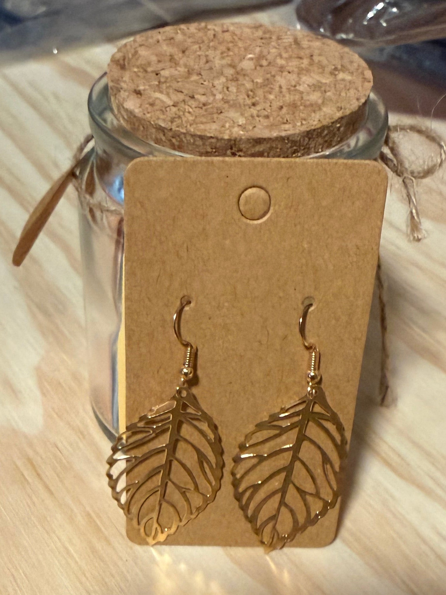 Gold Light Weight Leaf Earrings