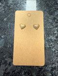 Gold Heart Medium Stud Earrings