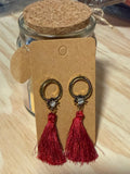 Burgundy Medium Tassel Earrings