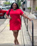 "Boss Lady Ruby" Midi T-Shirt Dress+