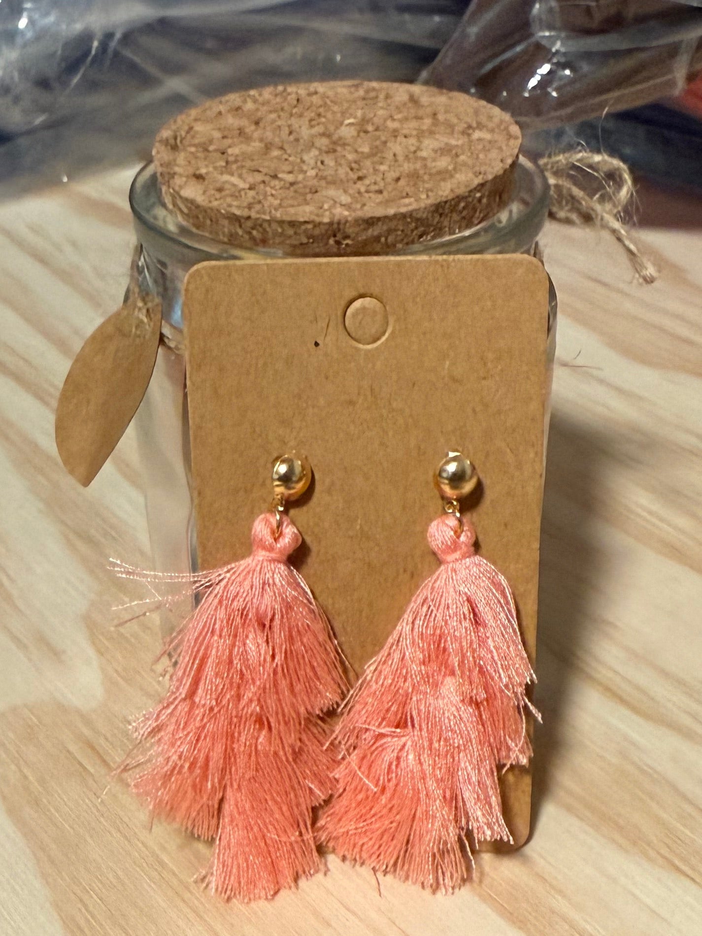 Candy Pink Tassel Earrings