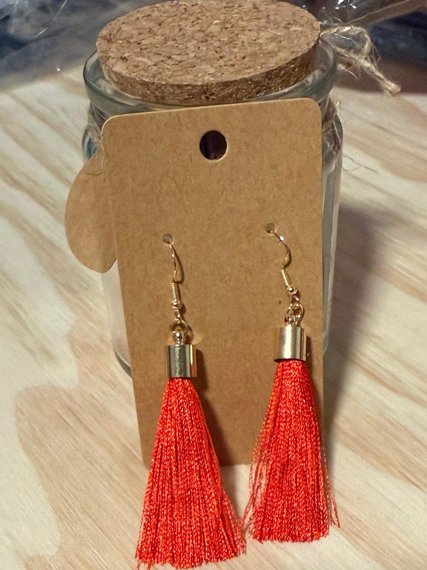 Red Tassel Earrings