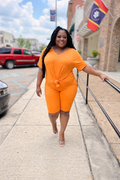 “Apricot” Throw On & Go Shorts Set