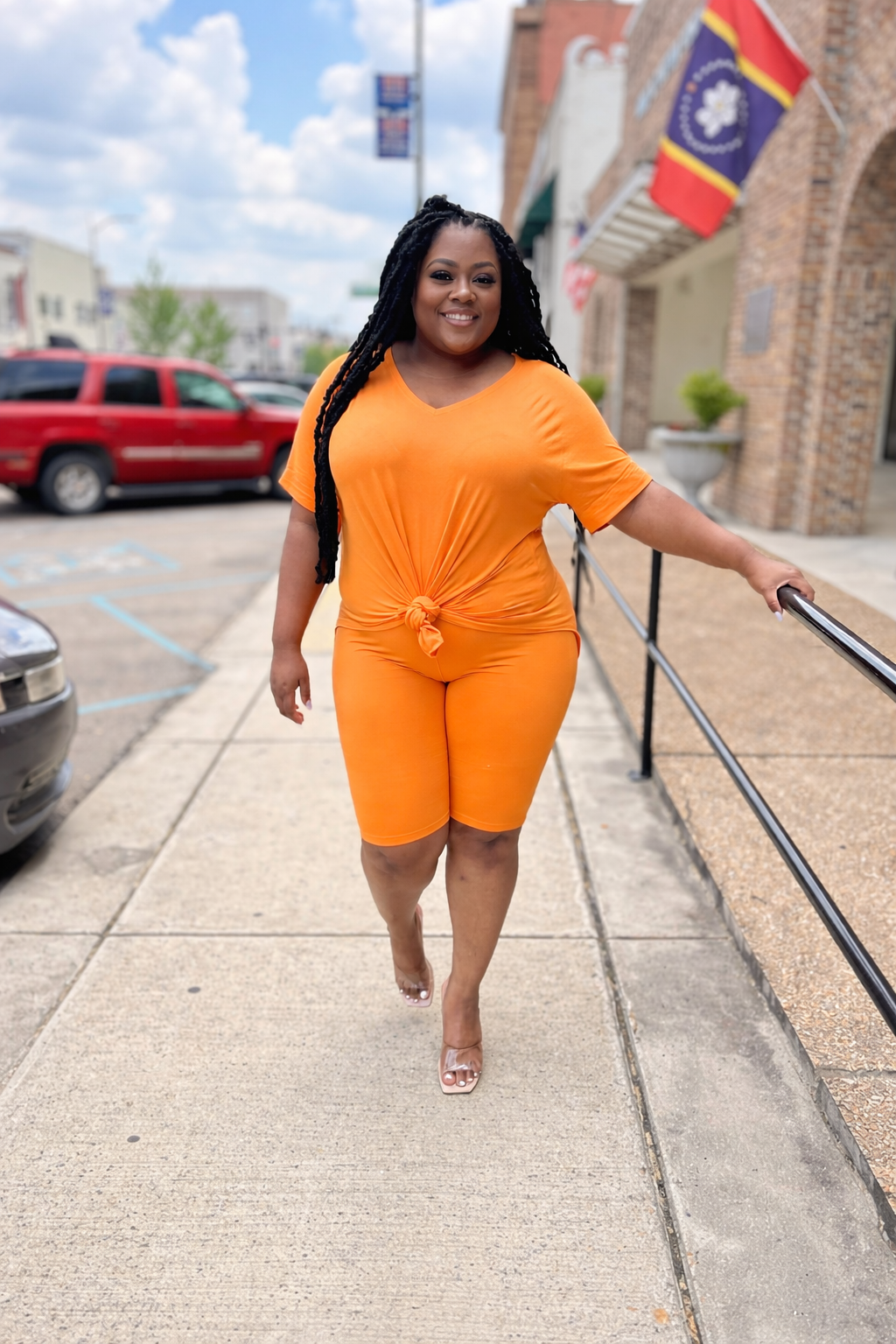 “Apricot” Throw On & Go Shorts Set