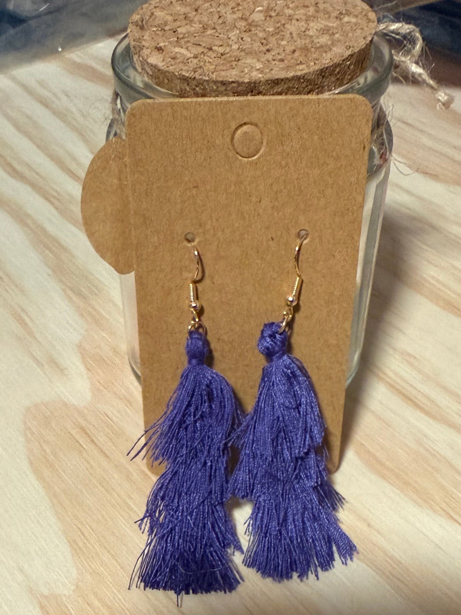 Purple Tassel Earrings