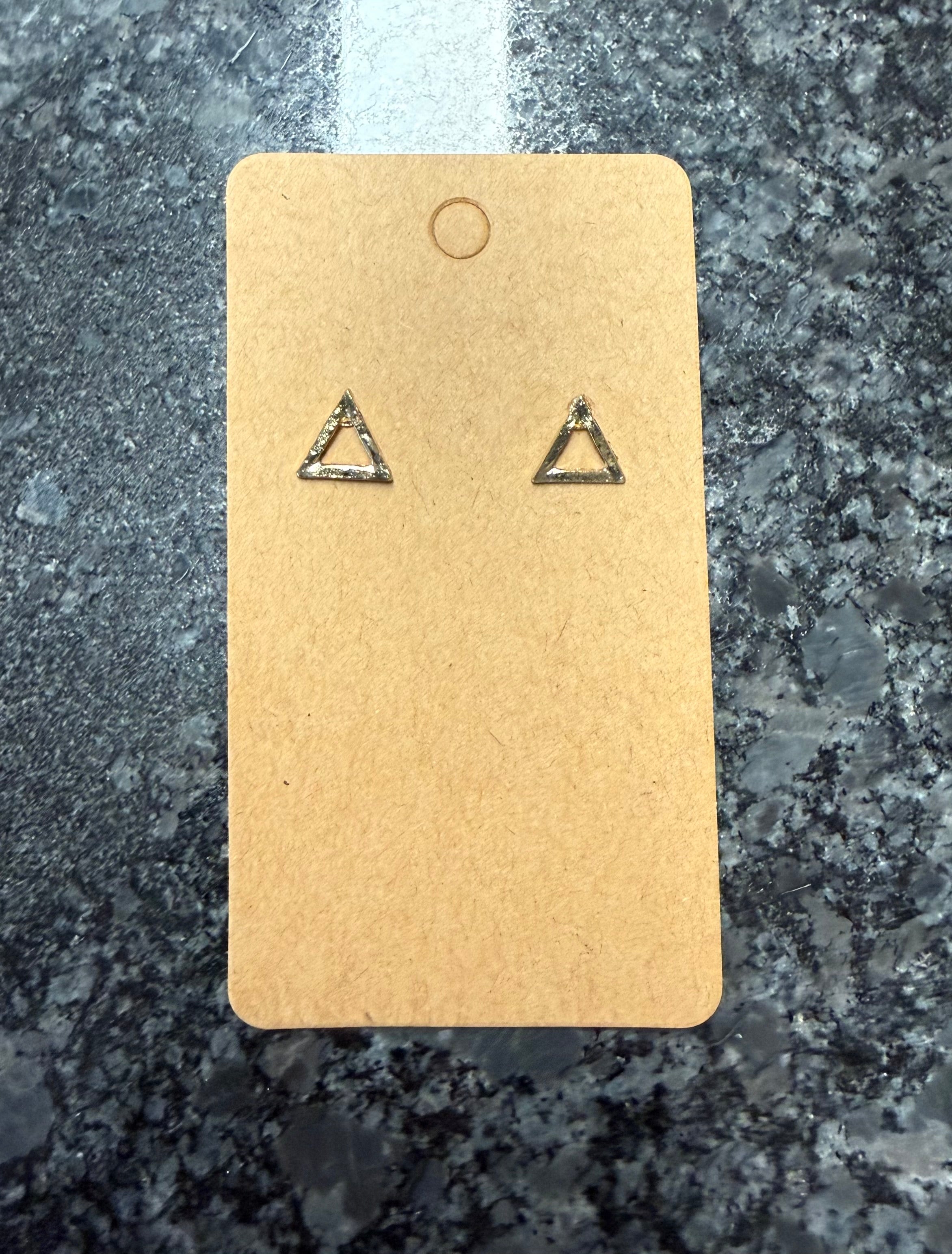 Gold Triangle Stud Earrings