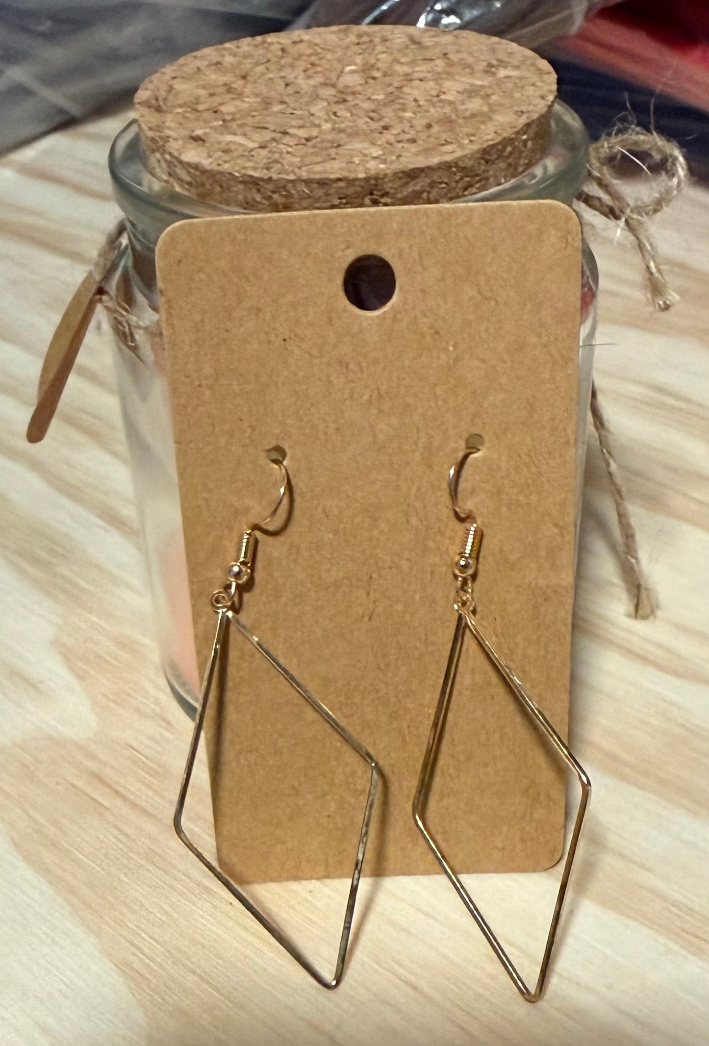 Gold Diamond Dangling Earrings