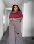 "Light Cocoa" Wide Leg Sweatpants+