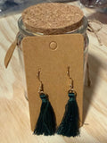 Forest Green Tassel Earrings