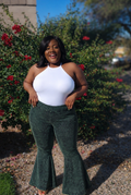 Green Mineral Wash Wide Leg Pants
