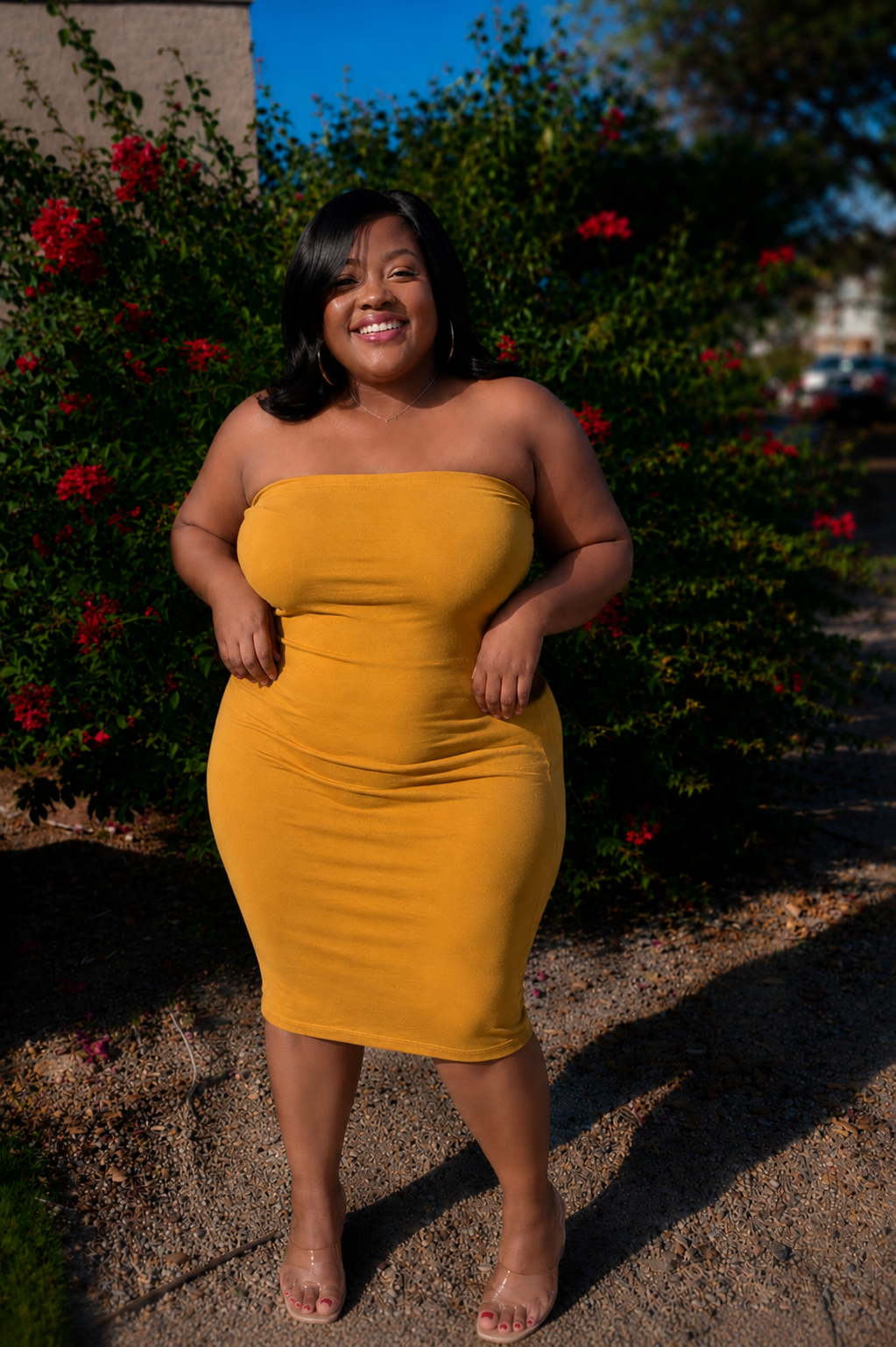 Mustard Tube Top Dress +