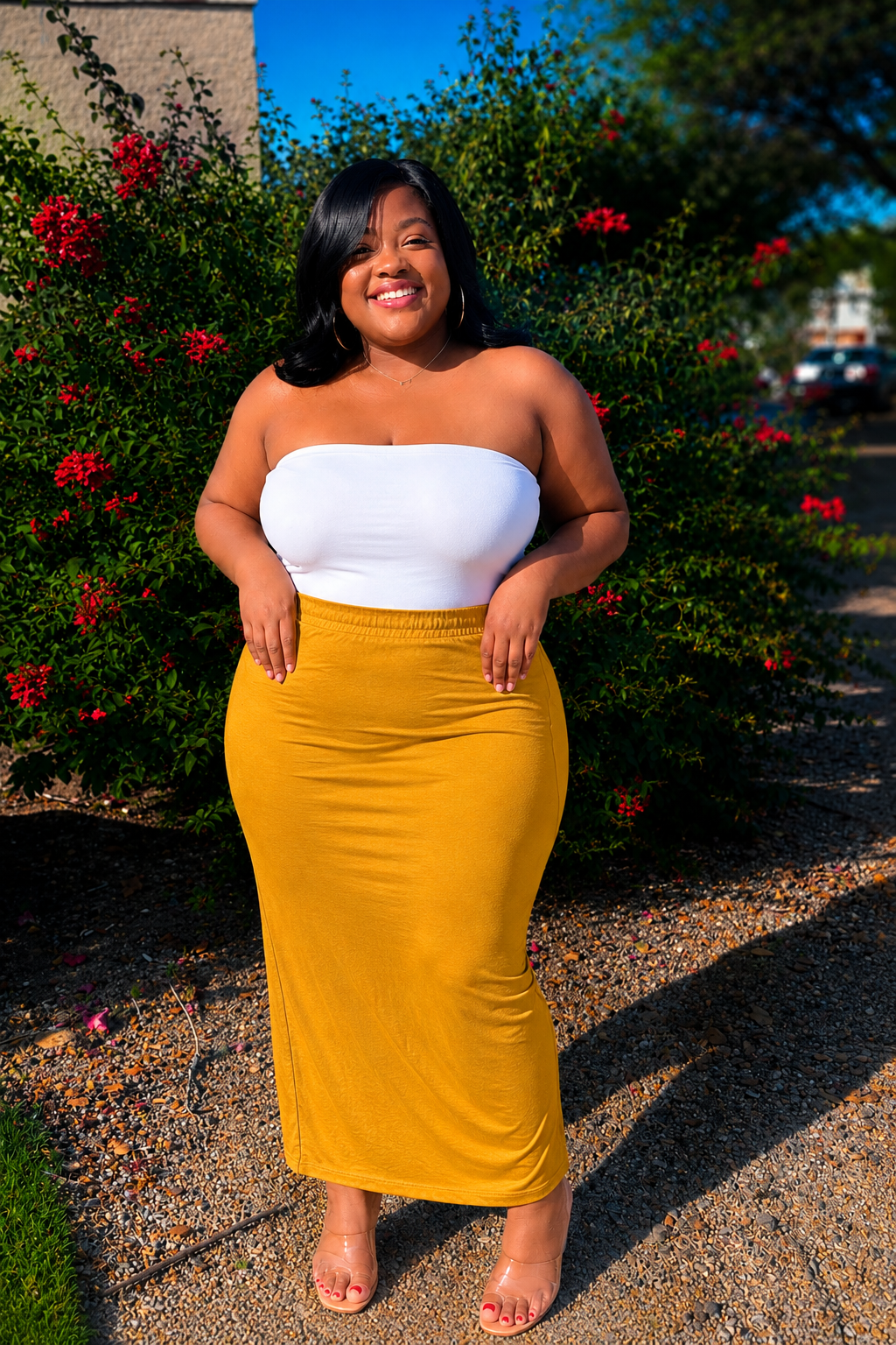 Mustard Tube Top Dress +