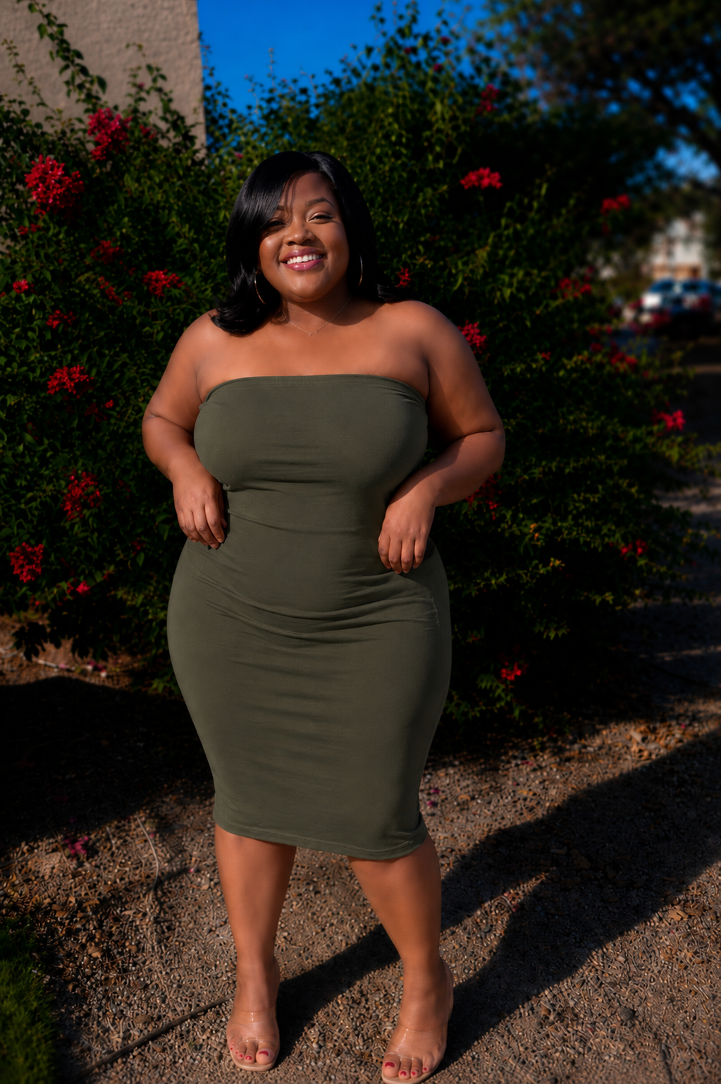 Olive Tube Top Dress