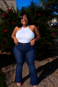 Dark Denim Wide Leg Jeans+
