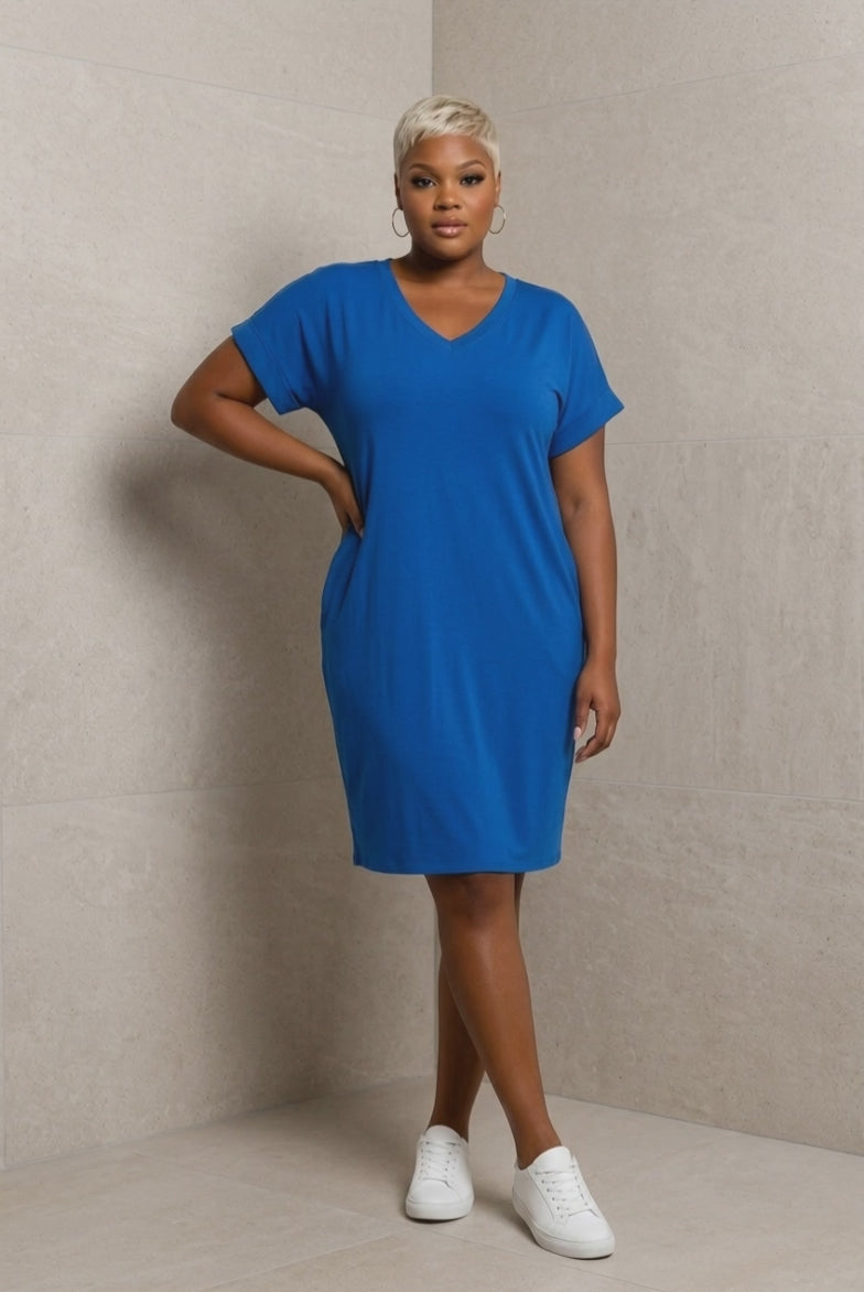 "Pretty Girl Blue" T-Shirt Midi Dress